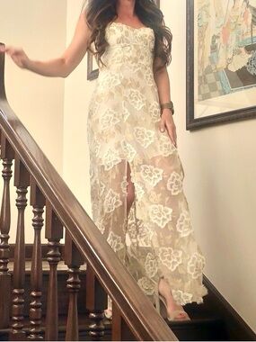 Show Me Your Mumu Dress - Ivory & Gold Floral